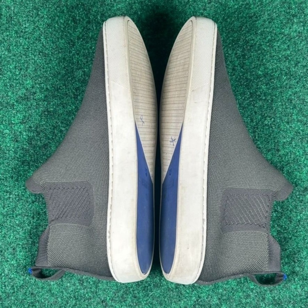 Rothys Sustainable Knit Chelsea Slip On Ankle Sneaker Women 11 Olive Green White - Picture 7 of 9